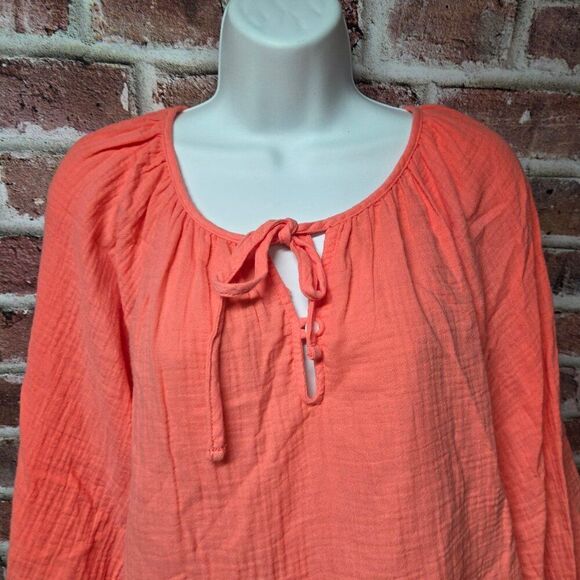 Effortless Everyday Style – Universal Thread Gauze Cotton Top (XS Coral) - Picture 5 of 6